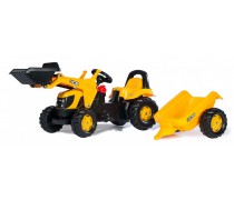 Vaikiškas minamas traktorius su kaušu ir priekaba vaikams nuo 2,5 - 5 metų | rollyKid JCB | Rolly Toys 023837